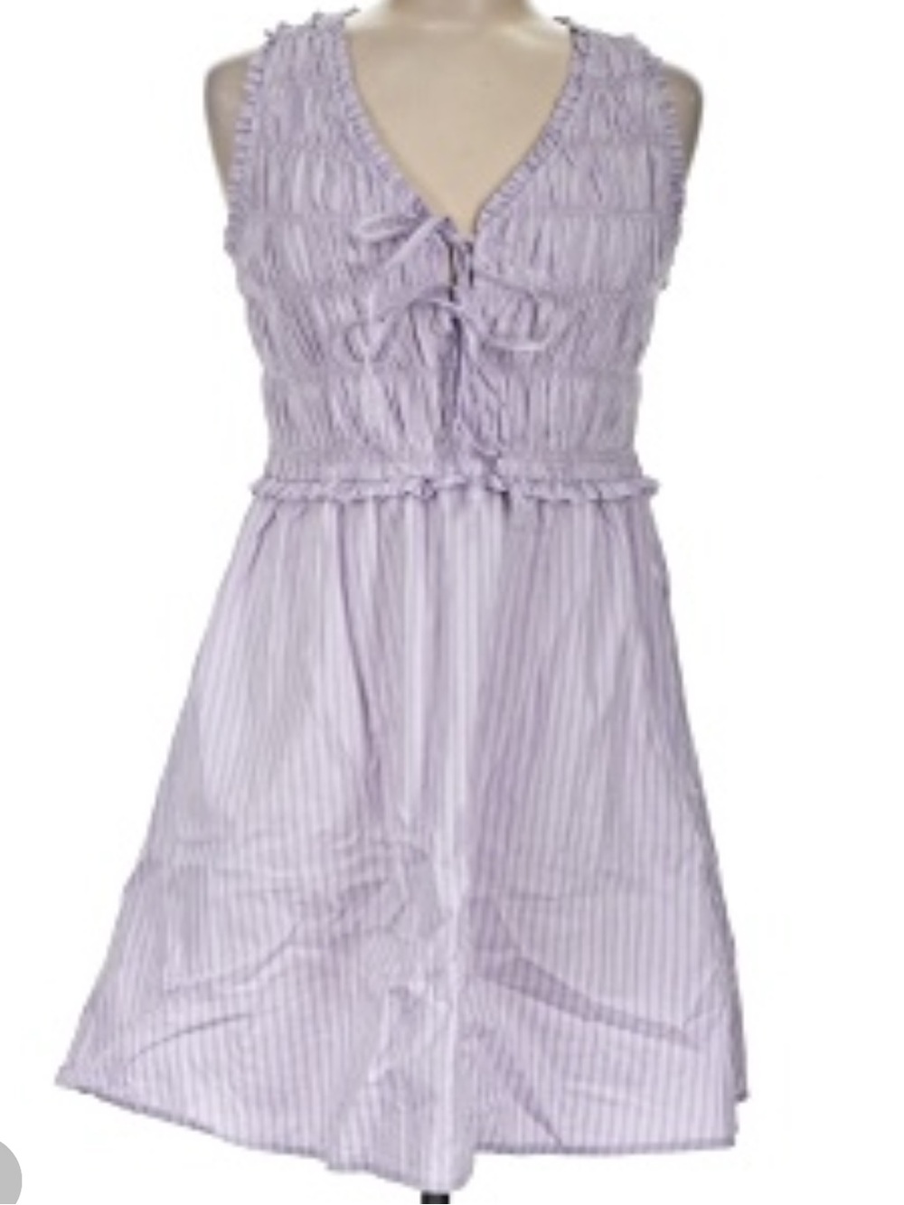 Old Navy Vienna Purple Stripe Fit n Flare Mini Dress Smocked Bodice Cottagecore